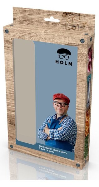 Komplet nožev za zrezke 8 ks iz nerjavečega jekla v srebrni barvi/v naravni barvi – Holm