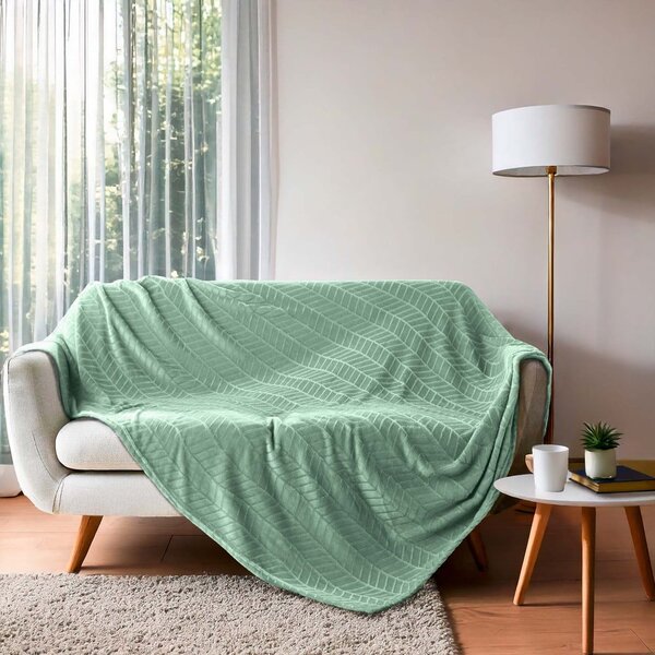 Svetlo zeleno pregrinjalo iz mikroflanele 180x220 cm Arya – douceur d'intérieur