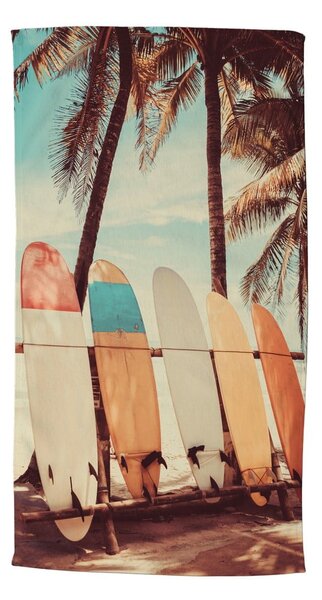 Žametna brisača za na plažo 100x180 cm Vintage Surf – Good Morning