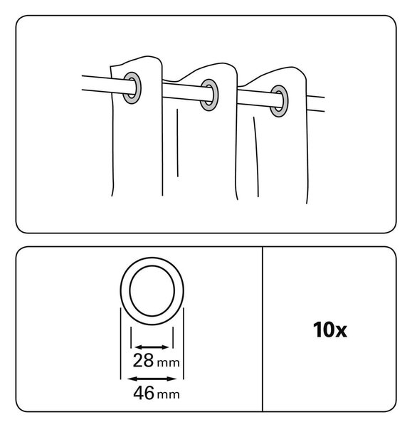 Obročki za zavese v kompletu 10 ks - Gardinia