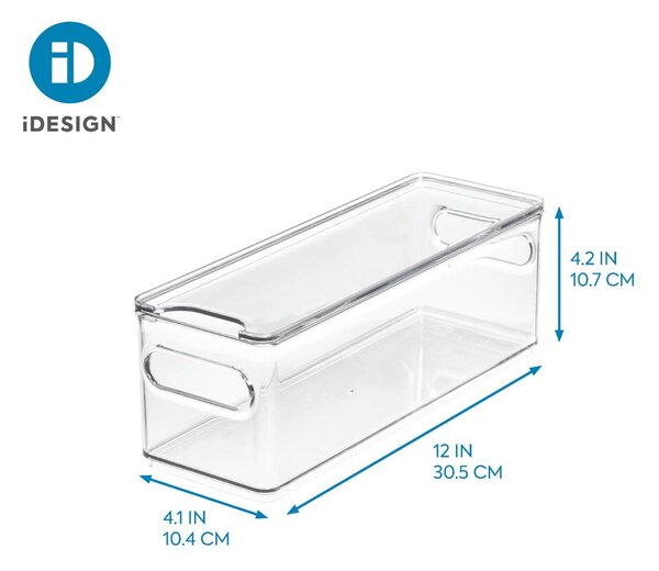 Prozorna škatla za shranjevanje s pokrovom iDesign The Home Edit, 31,1 x 10,8 cm