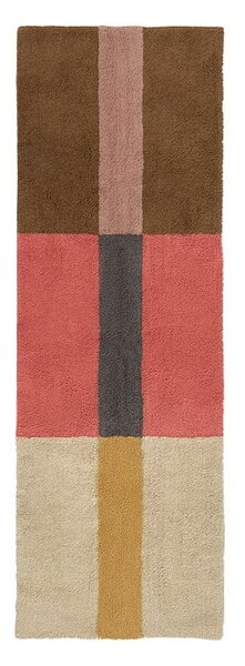 Ročno tkan volnen tekač 80x230 cm Chroma Spiced Coral – Lorena Canals