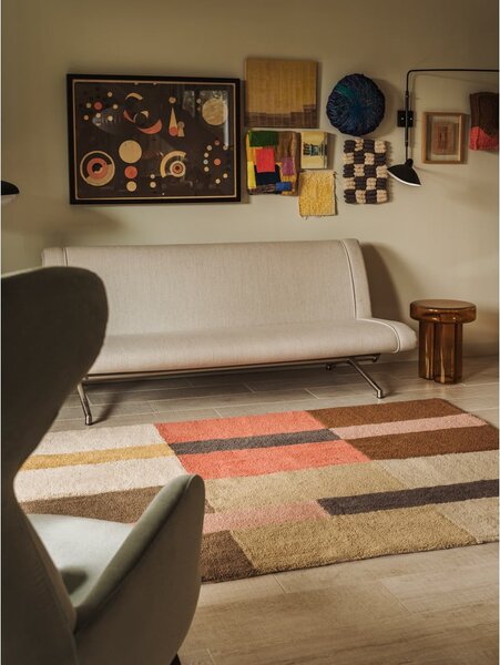 Ročno tkan volnen tekač 80x230 cm Chroma Spiced Coral – Lorena Canals