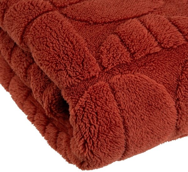 Opečnato oranžna odeja iz mikropliša 130x160 cm Mid Century – Casa Selección