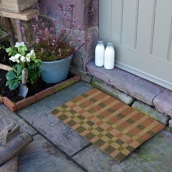 Predpražnik iz kokosovih vlaken 40x60 cm Pink and Blue Check – Artsy Doormats