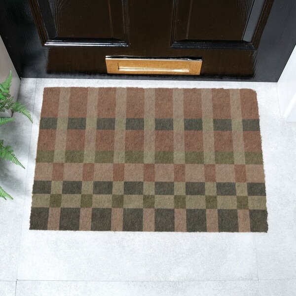 Predpražnik iz kokosovih vlaken 40x60 cm Pink and Blue Check – Artsy Doormats