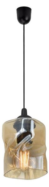 Črna viseča svetilka s steklenim senčnikom ø 10 cm Felis - Candellux Lighting