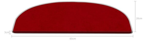 Rdeči komplet preprog za stopnice 16 ks 20x65 cm Plain Color – Vitaus