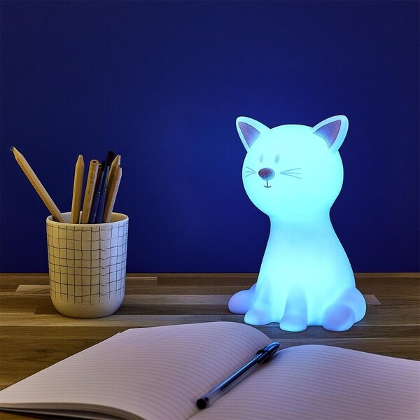 LED otroška nočna lučka CATTY 19cm, bela