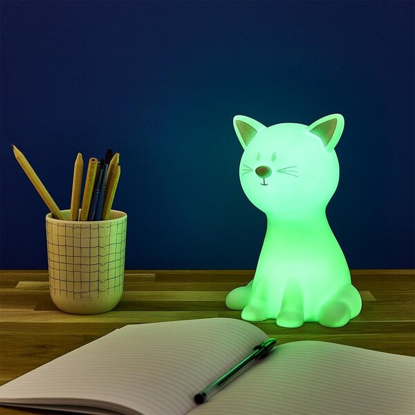 LED otroška nočna lučka CATTY 19cm, bela