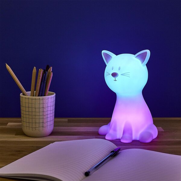 LED otroška nočna lučka CATTY 19cm, bela