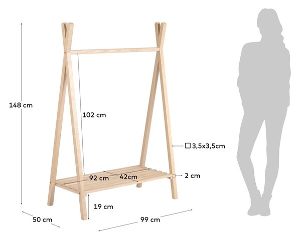 Stojalo za oblačila iz jesenovega lesa Kave Home Maralis