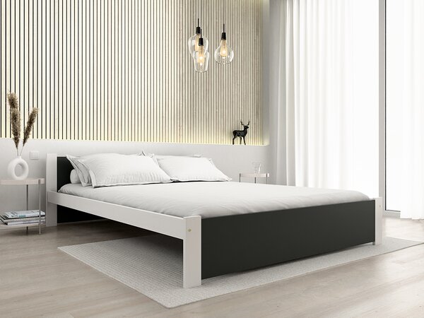 Postelja IKAROS 120 x 200 cm, antracit/bela Posteljno dno: Z letveno posteljno dno, Vzmetnica: Brez vzmetnice