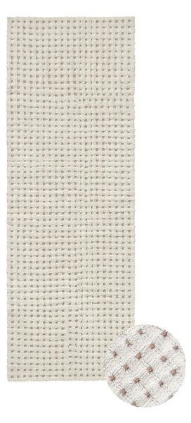 Slonokoščen pralen ročno tkan volnen tekač 80x230 cm Unexpected Wool – Lorena Canals