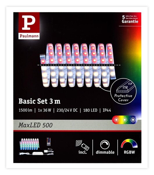 Paulmann 70628 - LED RGB/36W IP44 Zatemnitveni trak MAXLED 3m 230V + Daljinski upravljalnik