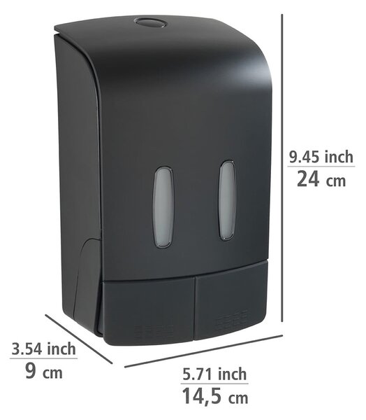 Črn plastičen stenski dozirnik za milo 0.96 l Tartas – Wenko