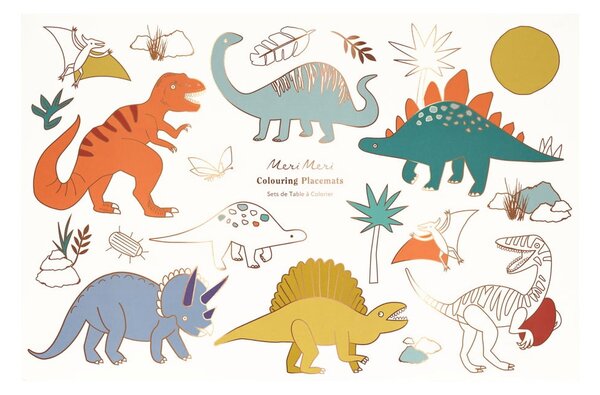 Papirnati pogrinjki v kompletu 8 ks 28x42.5 cm Dinosaurs – Meri Meri