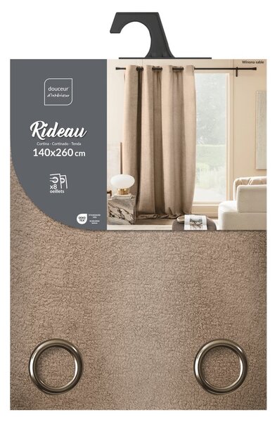 Svetlo rjava bouclé zavesa 140x260 cm Winona – douceur d'intérieur