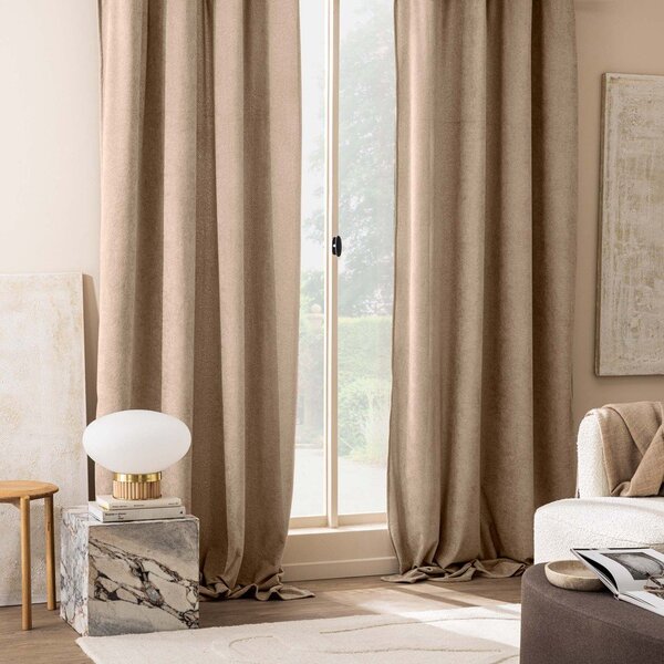 Svetlo rjava bouclé zavesa 140x260 cm Winona – douceur d'intérieur