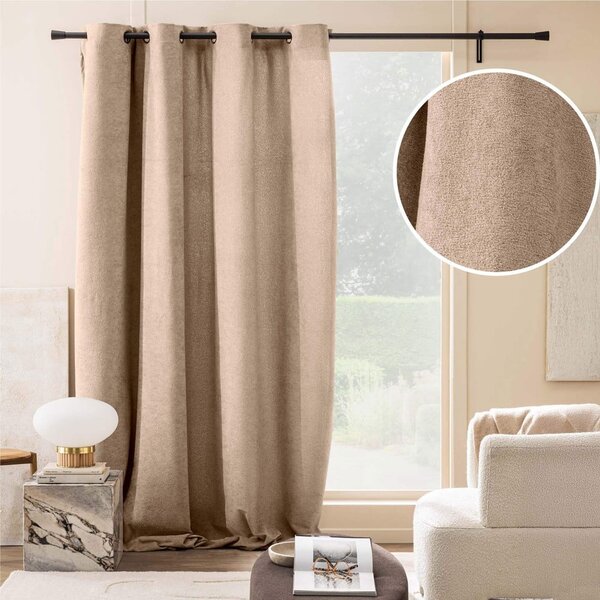 Svetlo rjava bouclé zavesa 140x260 cm Winona – douceur d'intérieur