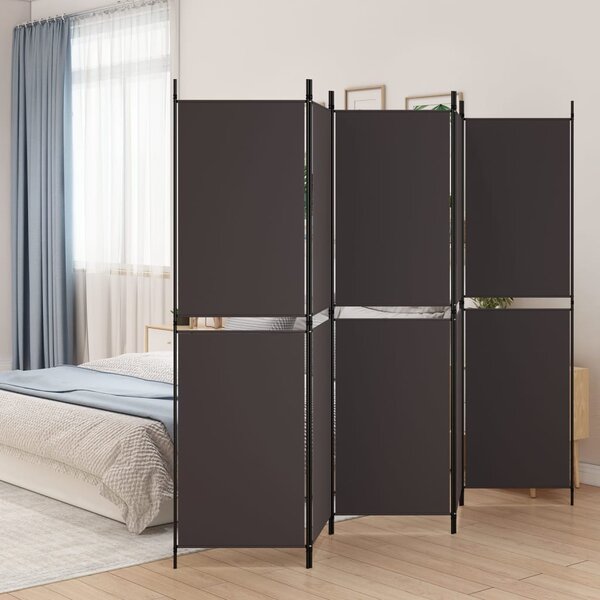 VidaXL Paravan 5-delni rjav 250x180 cm blago