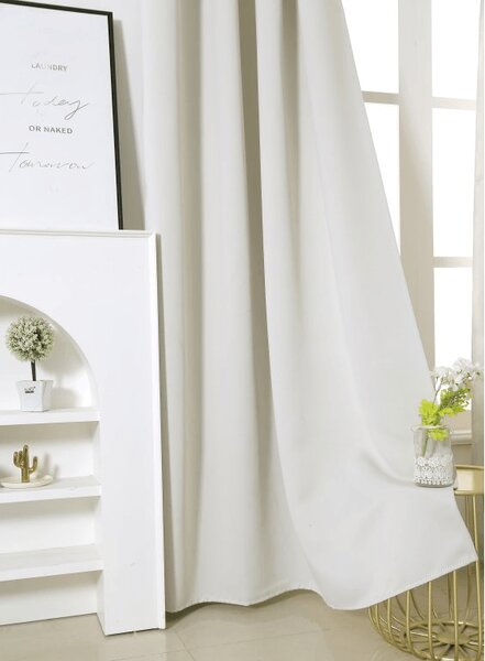 Belo-kremna zavesa OXFORD 140x250 cm Za obesiti: Trak za nabiranje