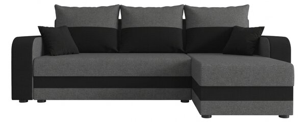 Temno siva antracitna raztegljiva kotna sedežna garnitura VALERIO, 238x140 cm, obojestranska + 2 blazini GRATIS