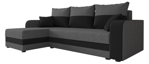 Temno siva antracitna raztegljiva kotna sedežna garnitura VALERIO, 238x140 cm, obojestranska + 2 blazini GRATIS