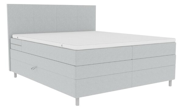 Oblazinjena postelja boxspring CARINA 140x200 cm svetlo siva Vzmetnica: Vzmetnica Bonell