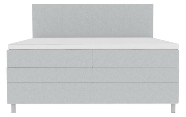 Oblazinjena postelja boxspring CARINA 140x200 cm svetlo siva Vzmetnica: Vzmetnica Bonell
