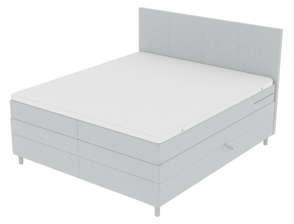 Oblazinjena postelja boxspring CARINA 140x200 cm svetlo siva Vzmetnica: Vzmetnica Bonell