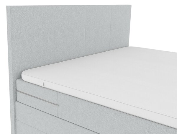 Oblazinjena postelja boxspring CARINA 140x200 cm svetlo siva Vzmetnica: Vzmetnica Bonell