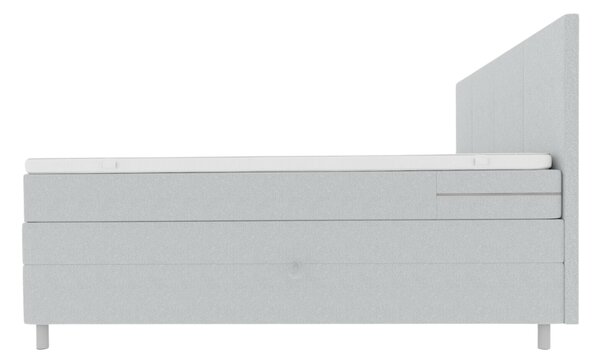 Oblazinjena postelja boxspring CARINA 140x200 cm svetlo siva Vzmetnica: Vzmetnica Bonell