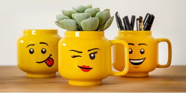 Rumena keramična otroška skodelica 255 ml Head - LEGO®