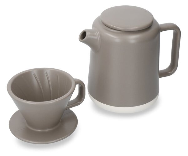 Rjav keramični set čajnika in držala za kavni filter 0,8 l La Cafetiere Seville - Kitchen Craft