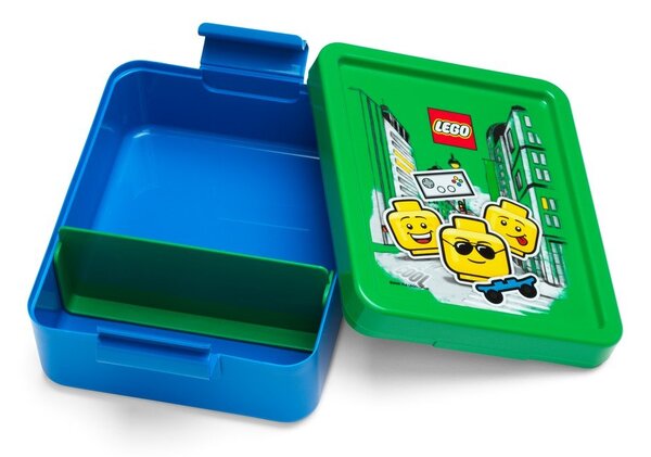 Modra posoda za prigrizke z zelenim pokrovom LEGO® Iconic