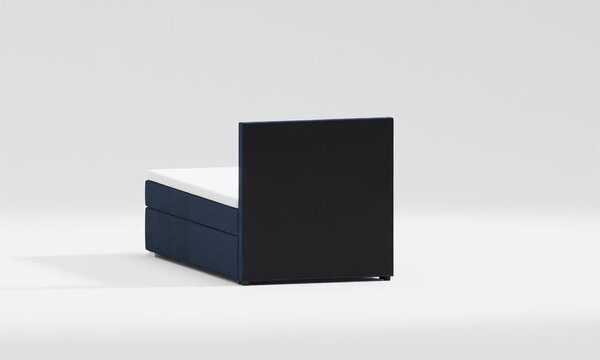 Temno modra oblazinjena postelja s prostorom za shranjevanje z letvenim dnom 100x200 cm Bunny – Ropez