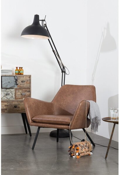 Rjav fotelj White Label Bon