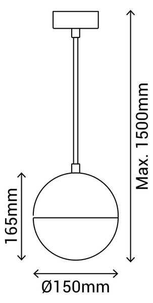 Črna viseča svetilka SULION Eclipse, višina 150 cm