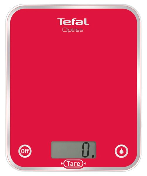 Tefal - Kuhinjska tehtnica RASPBERRY 2xAAA rdeča