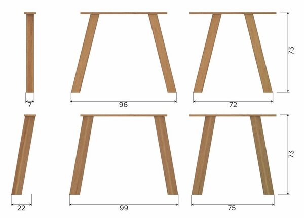 Jedilna miza iz masivnega hrasta 100x180 cm Tablo – WOOOD
