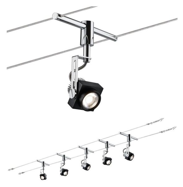 Paulmann 94081 - SET 5xLED/5W Reflektor 230V črna