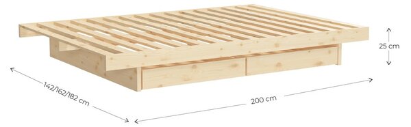Zakonska postelja iz borovega lesa Karup Design Kanso, 140 x 200 cm