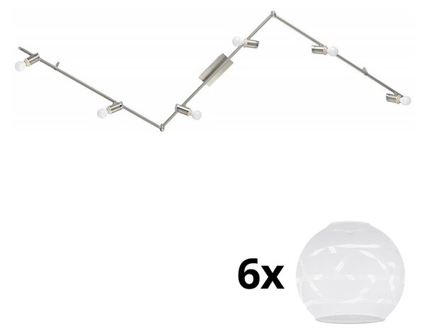 Eglo - LED Reflektor MY CHOICE 6xE14/4W/230V krom/bela