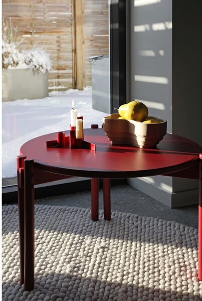 Rdeča okrogla mizica iz masivnega bora ø 80 cm Sticks – Karup Design