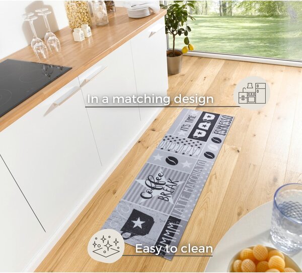 Siva preproga 50x150 cm Its Time for Espresso - Hanse Home