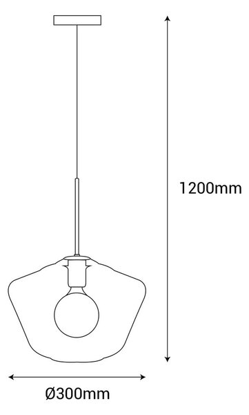 Viseča svetilka SULION Astrid, višina 120 cm