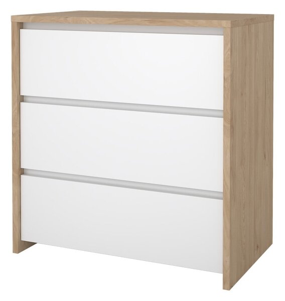 Bela komoda v hrastovem dekorju 80x84x48 cm Next – Tvilum