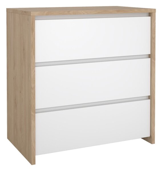Bela komoda v hrastovem dekorju 80x84x48 cm Next – Tvilum