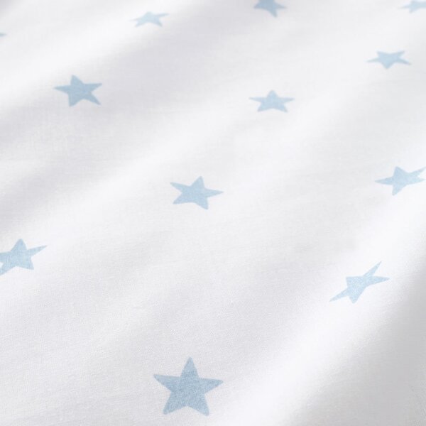 Bela/modra napenjalna enojna bombažna otroška rjuha 90x190 cm Mini Star & Stripes – Bianca